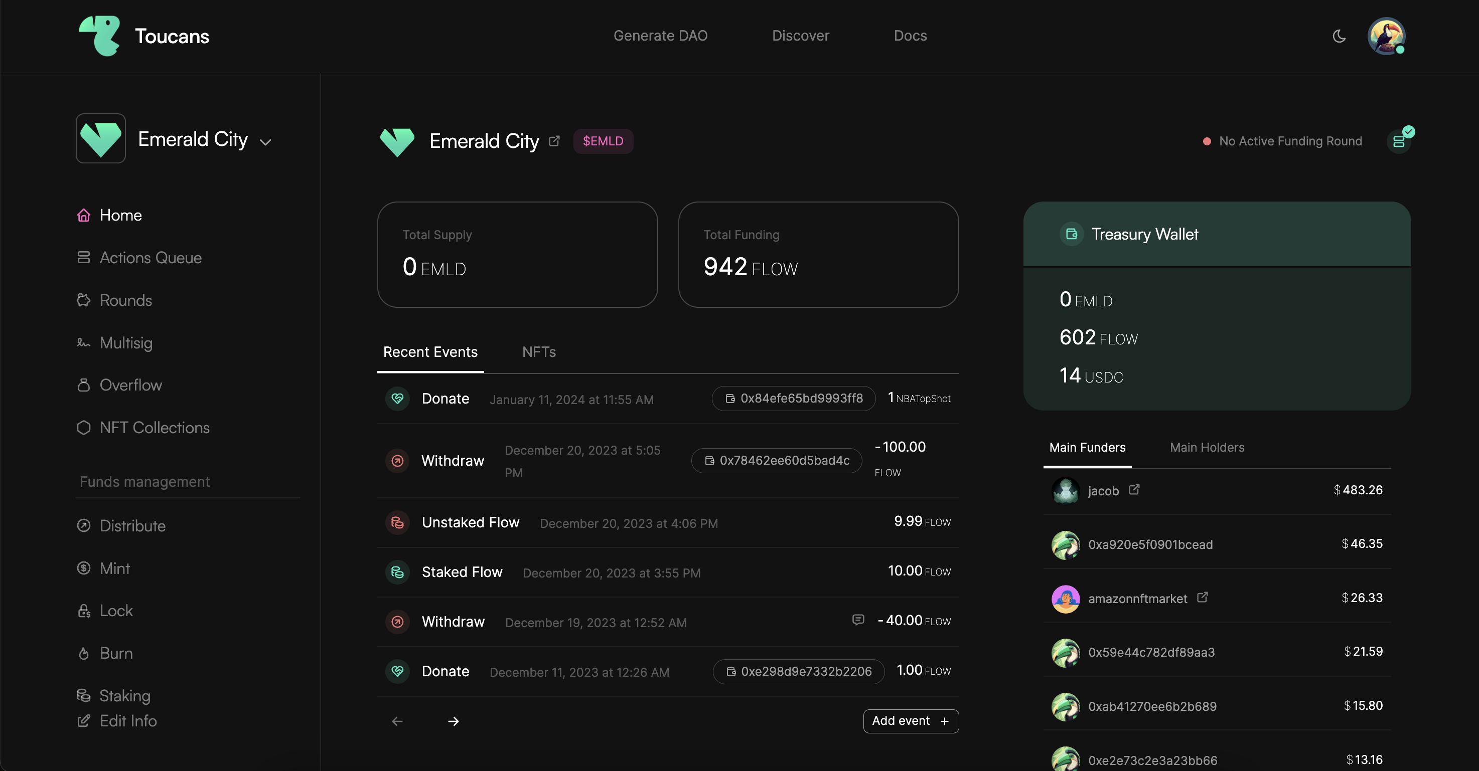 Product dashboard screenshot